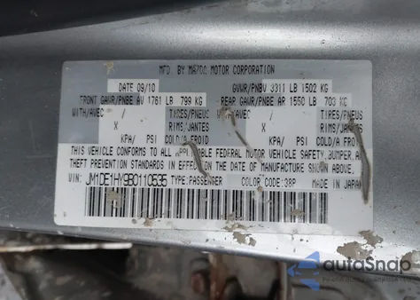 2011 Mazda Mazda2 Sport z USA, uszkodzony, nr VIN JM1DE1HY9B0110535